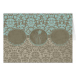 Flowers and Damask Card