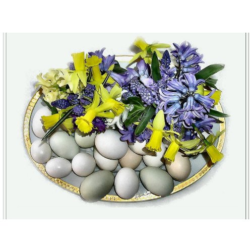 Flowers and Eggs postcard