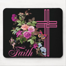 FLOWERS AND FAITH MOUSE PAD