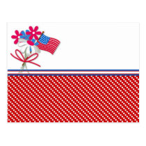 Flowers and Flag postcards