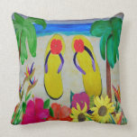Flowers and Flip Flops Pillow pillows