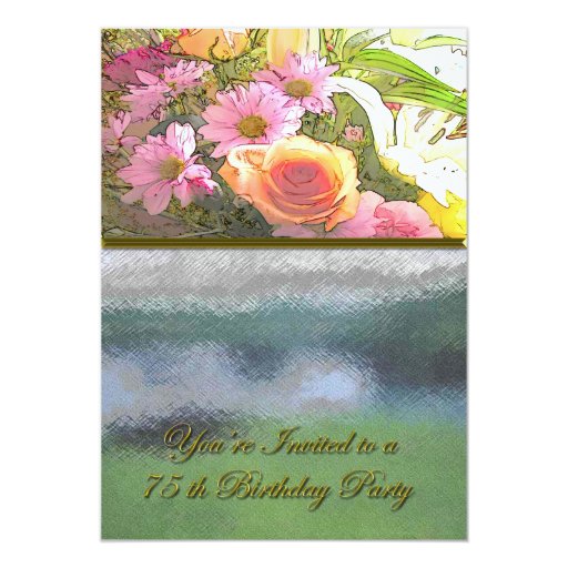Flowers and Fog 75th Birthday Card Zazzle