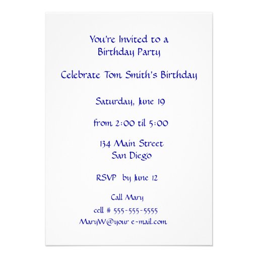 Flowers and Fog Birthday Party Personalized Invites