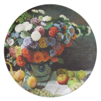 Flowers and Fruit, 1869 Claude Monet Party Plates