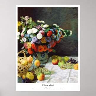 Flowers and Fruit, 1869 Claude Monet Print