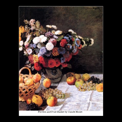 Flowers and Fruit Basket by Claude Monet Print