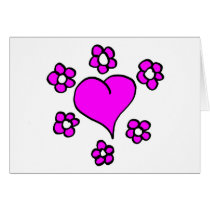 Flowers and Heart Blank Card by MidnightAkita Flowers and Heart Blank Card