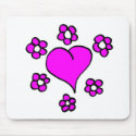 Flowers and Hearts Mousepad by MidnightAkita Flowers and Hearts Mousepad
