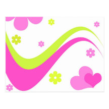 Flowers and hearts - Postcard