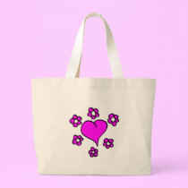 Flowers and Hearts Tote bags