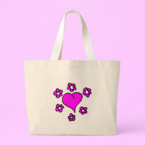 Flowers and Hearts Tote bags
