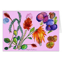 Flowers and Leaves Dreams in Purple cards by Julier Flowers and Leaves Dreams in Purple cards