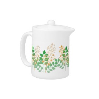 Flowers and Leaves Tea Pot