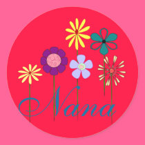 Flowers and name stickers