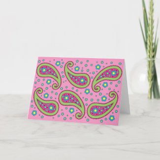 Flowers and Paisley Card card
