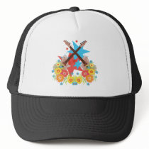 Flowers and pink guitars hats by Back_Stage Flowers and pink guitars hats