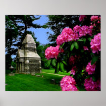 Flowers and Tomb Print