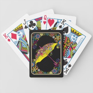 Flowers and Umbrella Playing Cards