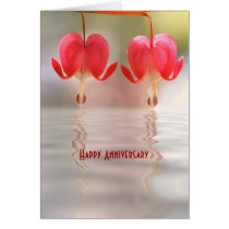 Flowers and Water Reflection Anniversary Card cards