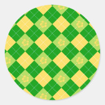 Flowers & Argyle Round Sticker