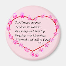 Flowers Bees Love Magnet