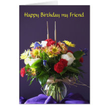Flowers Birthday Card for Friend