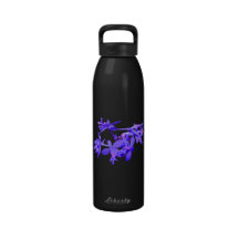 Flowers Blue Tinted Ground Orchid Drinking Bottle