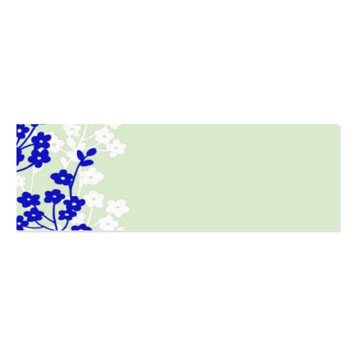 flowers blue white green business card template (front side)