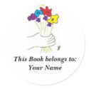 Flowers, Book Label stickers