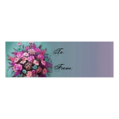 Flowers Bouquet Gift Tag Business Cards by elenaind