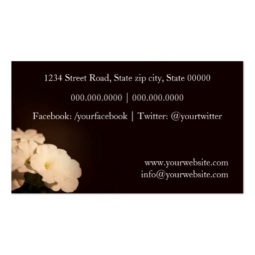 Flowers Business Card (back side)