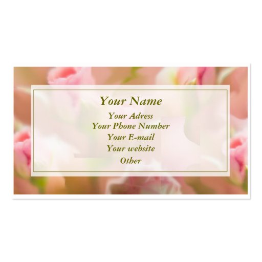 Flowers Business Card Templates (back side)