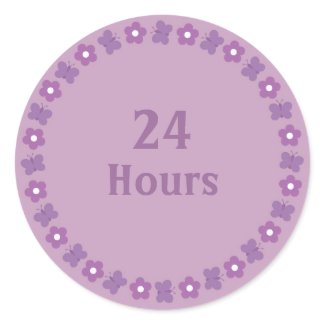 Flowers & butterflies 24 hours sticker sticker