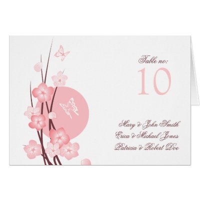 Flowers Butterfly Wedding Party Table Place Card