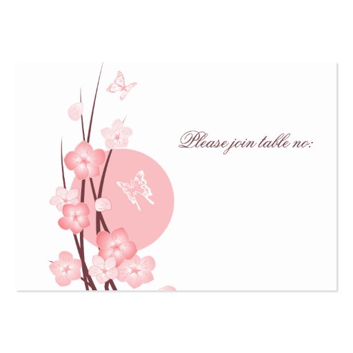 Flowers Butterfly Wedding Party Table Place Card Business Cards (front side)