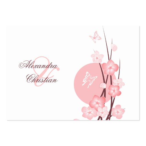 Flowers Butterfly Wedding Party Table Place Card Business Cards (back side)