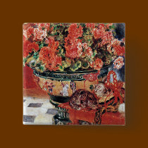 Flowers & Cats - Impressionist Art - Renoir buttons