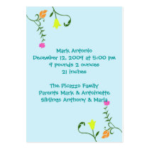 Flowers For Baby Birth Announcement Cards business cards by BabyAnnouncements Flowers For Baby Birth Announcement Cards business cards