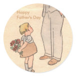 Flowers for Dad Round Sticker
