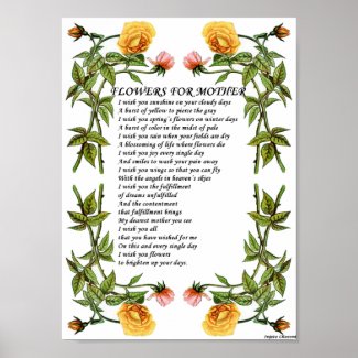 Flowers for Mother Gift_Vintage Poetry Art Poster print