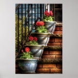 Flowers - Four Pots Print