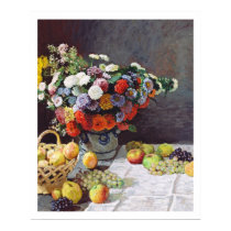 Flowers & Fruit by Impressionist Claude Monet Posters