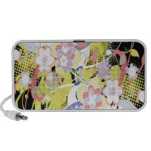 flowers funk vector illustration travel speaker