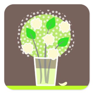 Flowers -green and brown stickers