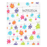 Flowers hanging from a line 4.25x5.5 personalized invitations