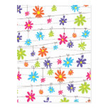 Flowers hanging from a line postcard