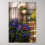 Flowers  - Hydrangia and Geraniums Poster