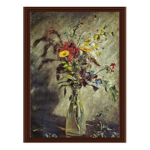 Flowers In A Glass Vase Study By Constable John (B Post Card