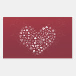 Flowers in a heart rectangle sticker
