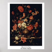 Flowers In A Vase By Abraham Mignon Posters